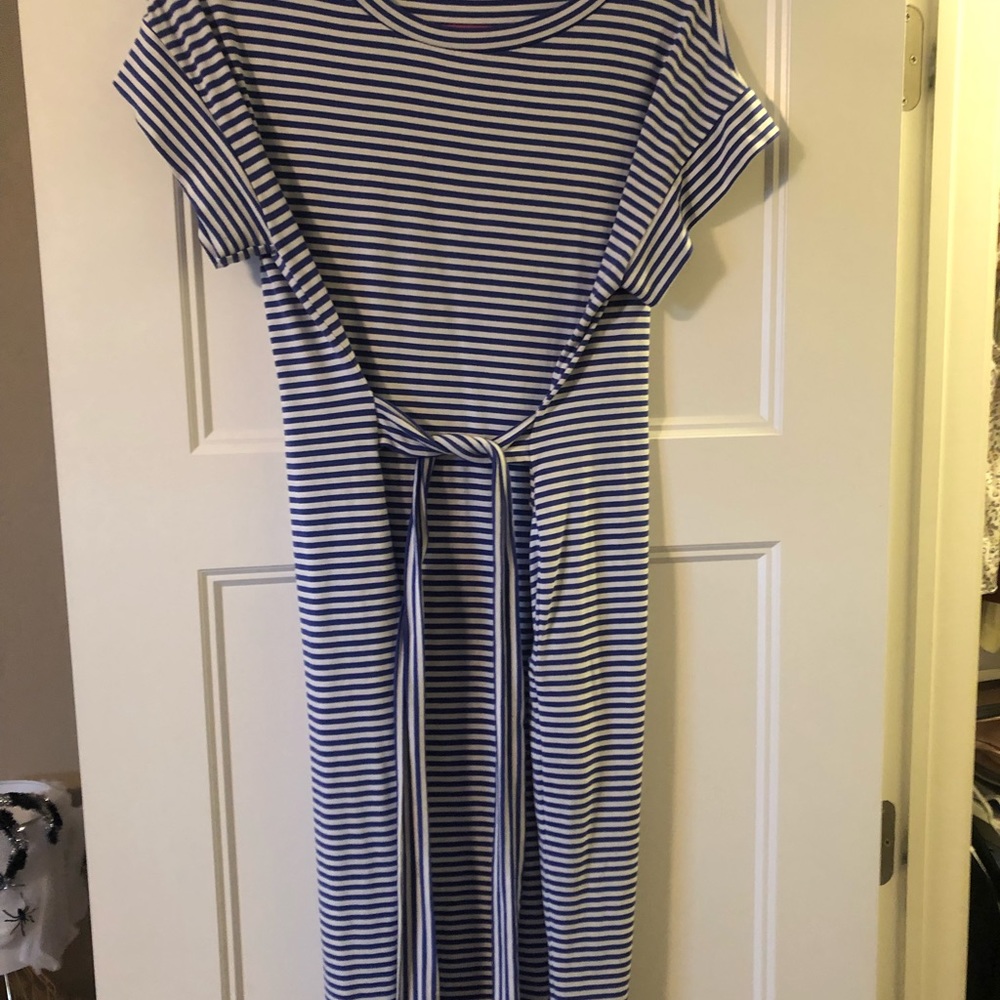 Striped royal blue, white dress